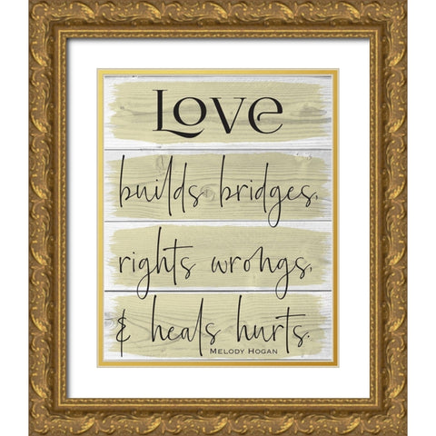 Life Wood Panels  Color 2 Gold Ornate Wood Framed Art Print with Double Matting by Hogan, Melody