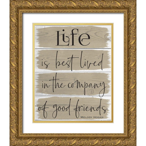 Life Wood Panels  Color 4 Gold Ornate Wood Framed Art Print with Double Matting by Hogan, Melody