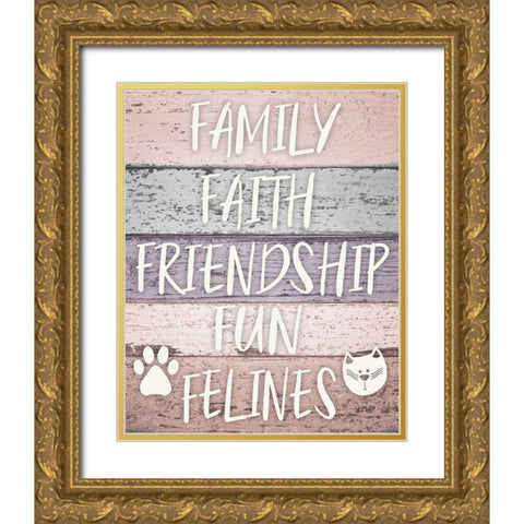 Color Wood Signs Gold Ornate Wood Framed Art Print with Double Matting by Hogan, Melody