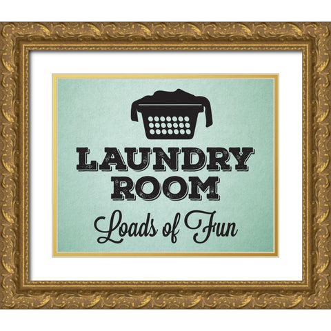 Laundry_mint Gold Ornate Wood Framed Art Print with Double Matting by Hogan, Melody