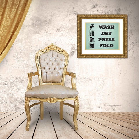 Laundry Mint 2 Gold Ornate Wood Framed Art Print with Double Matting by Hogan, Melody