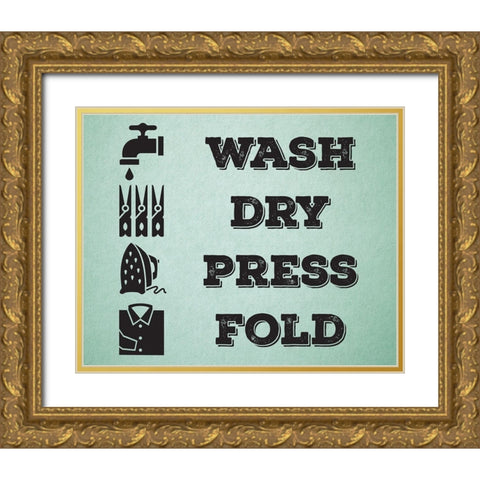 Laundry Mint 2 Gold Ornate Wood Framed Art Print with Double Matting by Hogan, Melody
