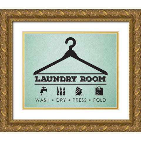 Laundry Mint 3 Gold Ornate Wood Framed Art Print with Double Matting by Hogan, Melody