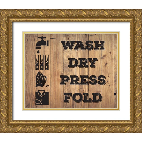 Laundry Natural 2 Gold Ornate Wood Framed Art Print with Double Matting by Hogan, Melody