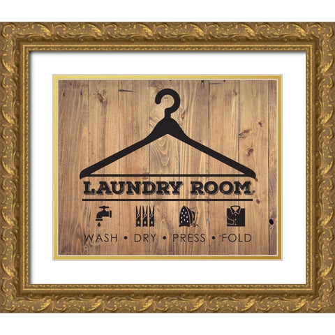 Laundry Natural 3 Gold Ornate Wood Framed Art Print with Double Matting by Hogan, Melody