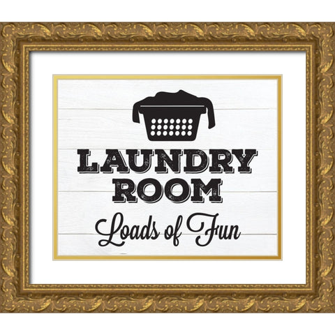 Laundry Shiplap 1 Gold Ornate Wood Framed Art Print with Double Matting by Hogan, Melody