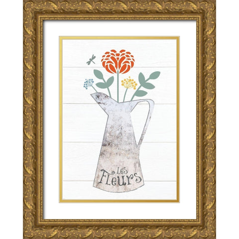Pitcher Botanicals Primary 1 Gold Ornate Wood Framed Art Print with Double Matting by Hogan, Melody