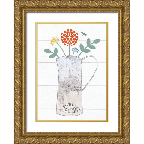 Pitcher Botanicals Primary 2 Gold Ornate Wood Framed Art Print with Double Matting by Hogan, Melody