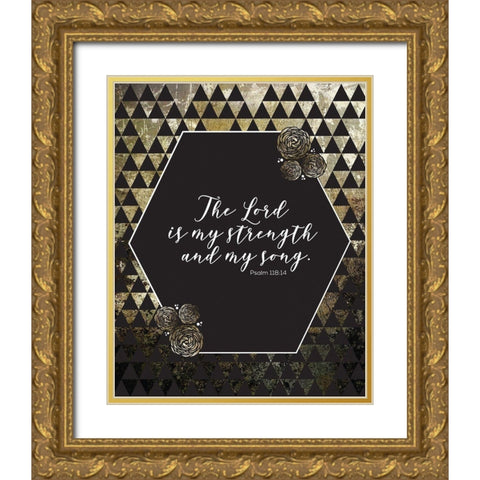 Gold Foil Song 3 Gold Ornate Wood Framed Art Print with Double Matting by Hogan, Melody