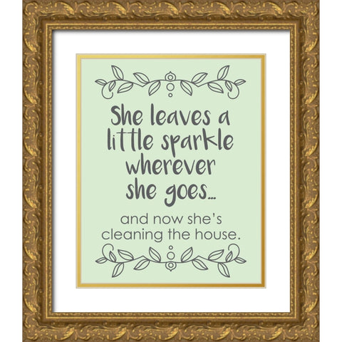She Leaves Gold Ornate Wood Framed Art Print with Double Matting by Hogan, Melody