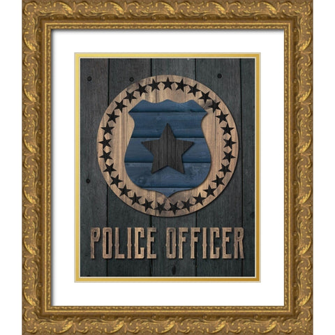 Police Officer 1 Gold Ornate Wood Framed Art Print with Double Matting by Hogan, Melody