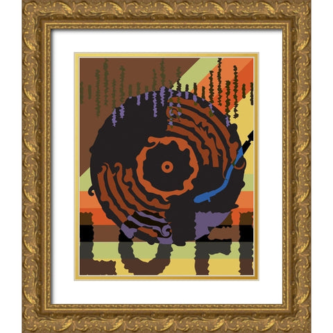 Hi Fi Lo Fi 2 Gold Ornate Wood Framed Art Print with Double Matting by Hogan, Melody