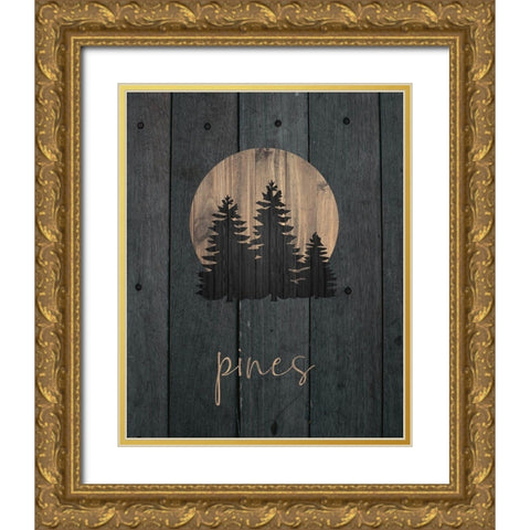 Wilderness Wood 03 Gold Ornate Wood Framed Art Print with Double Matting by Hogan, Melody