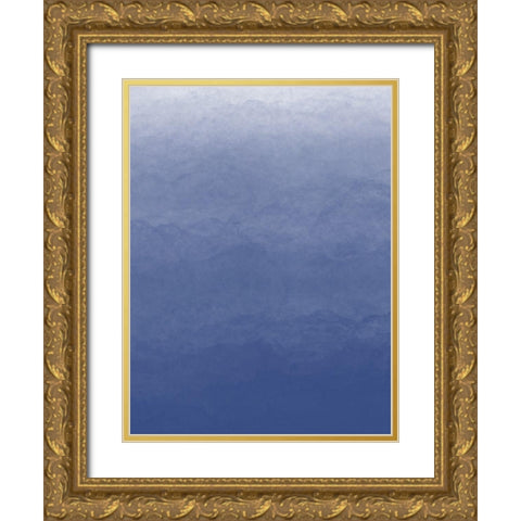 Ombre Blue Fresco 2 Gold Ornate Wood Framed Art Print with Double Matting by Hogan, Melody