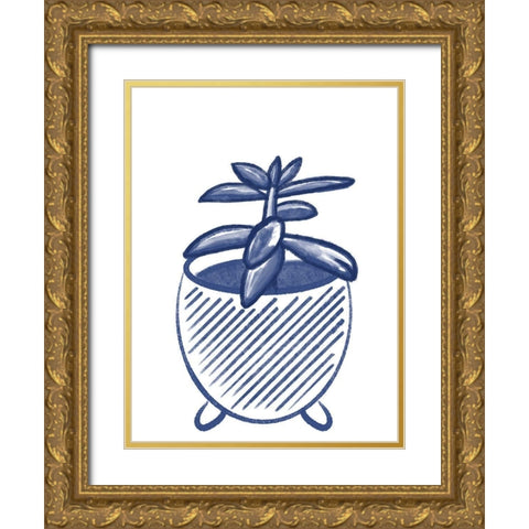 Succulent 3 Gold Ornate Wood Framed Art Print with Double Matting by Hogan, Melody