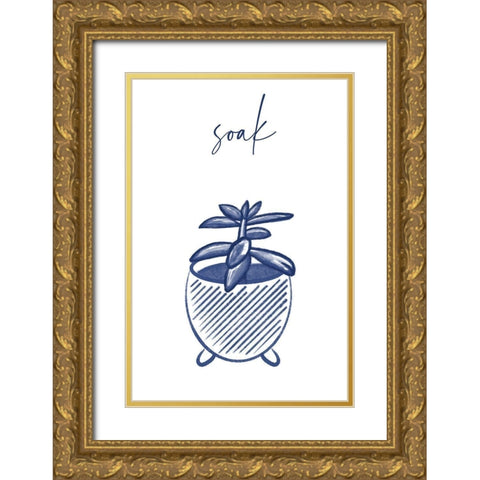 Soak 2 Gold Ornate Wood Framed Art Print with Double Matting by Hogan, Melody