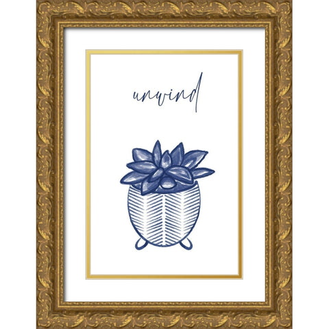 Unwind 3 Gold Ornate Wood Framed Art Print with Double Matting by Hogan, Melody