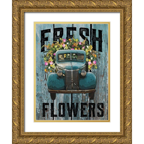 Fresh Flowers 1 Gold Ornate Wood Framed Art Print with Double Matting by Hogan, Melody
