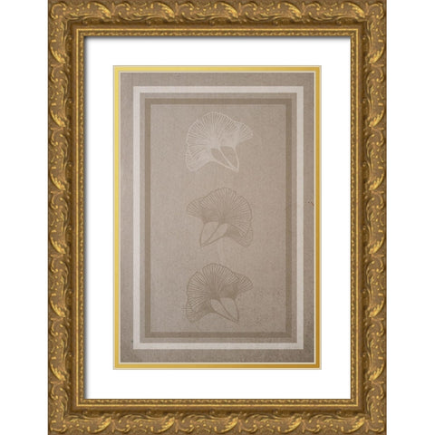 Natural Ginkgo 1 Gold Ornate Wood Framed Art Print with Double Matting by Hogan, Melody