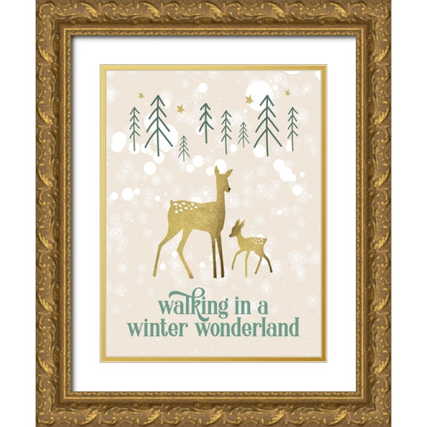 Winter Wonderland 1 Gold Ornate Wood Framed Art Print with Double Matting by Hogan, Melody