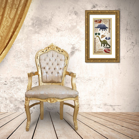 Dino Journy 2 Gold Ornate Wood Framed Art Print with Double Matting by Hogan, Melody