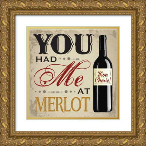 Wine and You 2 Gold Ornate Wood Framed Art Print with Double Matting by Hogan, Melody