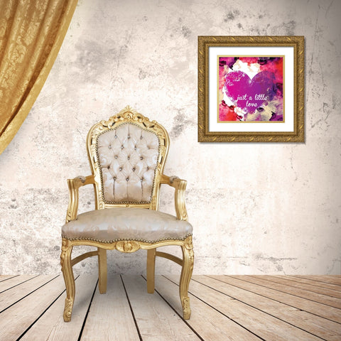 Watercolor Love 2 Gold Ornate Wood Framed Art Print with Double Matting by Hogan, Melody