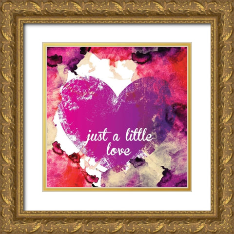 Watercolor Love 2 Gold Ornate Wood Framed Art Print with Double Matting by Hogan, Melody