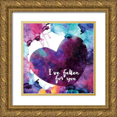 Watercolor Love 3 Gold Ornate Wood Framed Art Print with Double Matting by Hogan, Melody