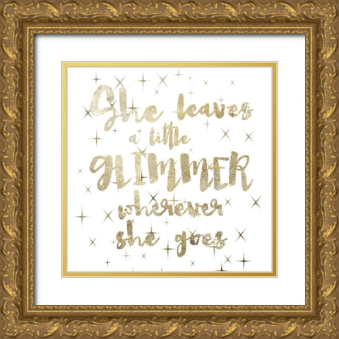 Glimmer Pair 2 Gold Ornate Wood Framed Art Print with Double Matting by Hogan, Melody