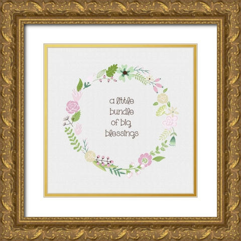 Baby Bundle 2 Gold Ornate Wood Framed Art Print with Double Matting by Hogan, Melody
