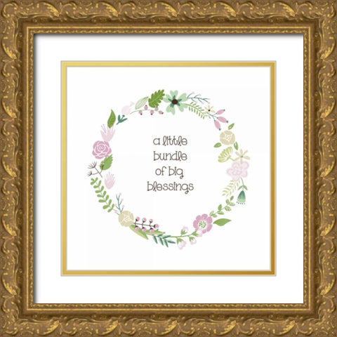 Baby Bundle 1 Gold Ornate Wood Framed Art Print with Double Matting by Hogan, Melody