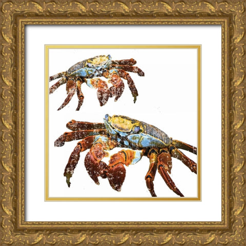 Winter Crabs Gold Ornate Wood Framed Art Print with Double Matting by Hogan, Melody