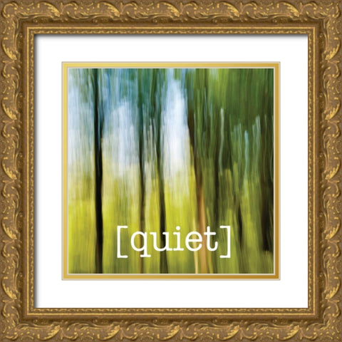 Calm Quiet Forest Gold Ornate Wood Framed Art Print with Double Matting by Hogan, Melody