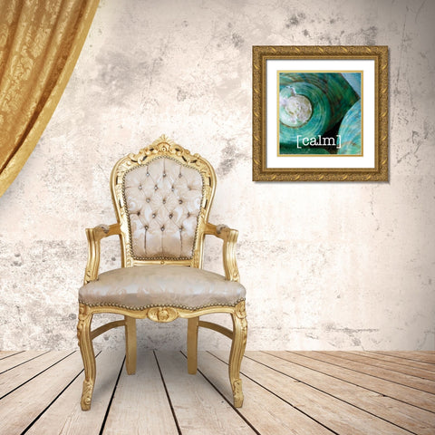 Calming Shells Gold Ornate Wood Framed Art Print with Double Matting by Hogan, Melody