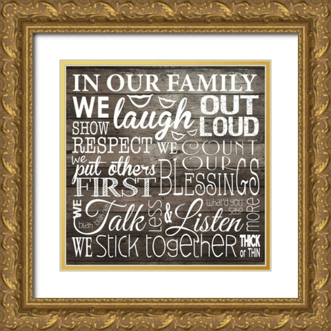 Family Gold Ornate Wood Framed Art Print with Double Matting by Hogan, Melody