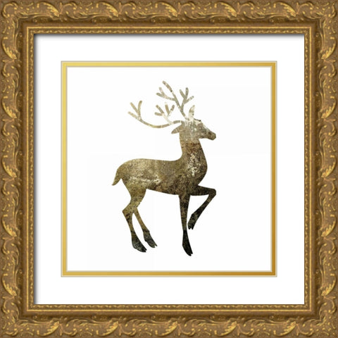 Glimmer Deer 1 Gold Ornate Wood Framed Art Print with Double Matting by Hogan, Melody