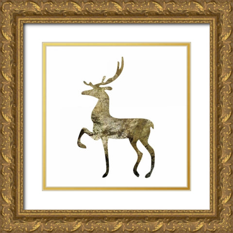 Glimmer Deer 2 Gold Ornate Wood Framed Art Print with Double Matting by Hogan, Melody