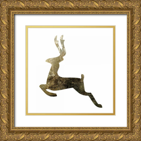 Glimmer Deer 3 Gold Ornate Wood Framed Art Print with Double Matting by Hogan, Melody