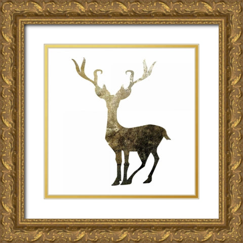 Glimmer Deer 4 Gold Ornate Wood Framed Art Print with Double Matting by Hogan, Melody