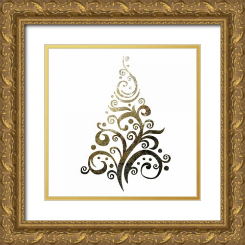 Glimmer Trees 1 Gold Ornate Wood Framed Art Print with Double Matting by Hogan, Melody