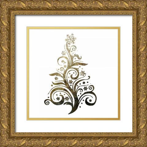 PrintGlimmer Trees 2 Gold Ornate Wood Framed Art Print with Double Matting by Hogan, Melody