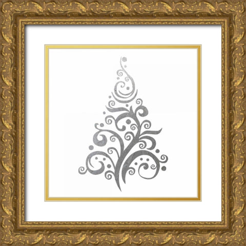 Silver Trees 1 Gold Ornate Wood Framed Art Print with Double Matting by Hogan, Melody