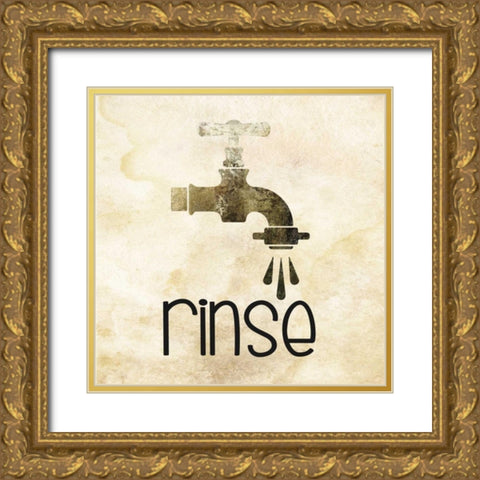 Glitz Bath 1 Gold Ornate Wood Framed Art Print with Double Matting by Hogan, Melody