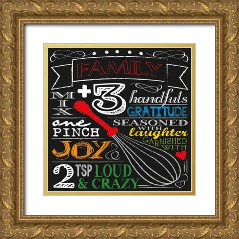 Family Plus Three Gold Ornate Wood Framed Art Print with Double Matting by Hogan, Melody