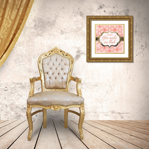 Make Me Blush Gold Ornate Wood Framed Art Print with Double Matting by Hogan, Melody