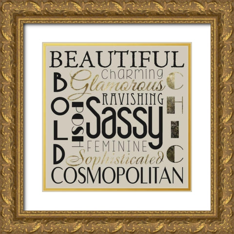Glamour Gold 2 Gold Ornate Wood Framed Art Print with Double Matting by Hogan, Melody