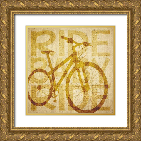Bike Canvas 1 Gold Ornate Wood Framed Art Print with Double Matting by Hogan, Melody