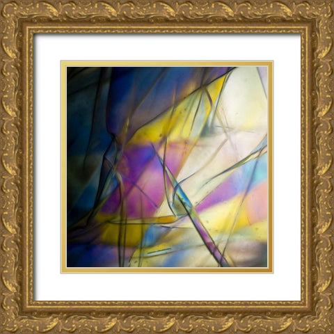 Stain Glass 1 Gold Ornate Wood Framed Art Print with Double Matting by Hogan, Melody