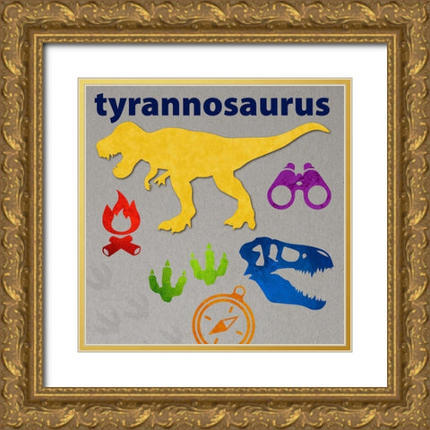 Dino Colors 2 Gold Ornate Wood Framed Art Print with Double Matting by Hogan, Melody